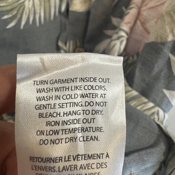 Projek Raw Hawaiian Shirt Mens Size XL Charcoal Floral Short Sleeve Linen Blend - Picture 5 of 9